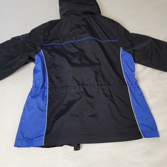 ZeroXposure Jacket Coat Medium Black and Blue Removable Hood Lightweight Fleece - Picture 13 of 16